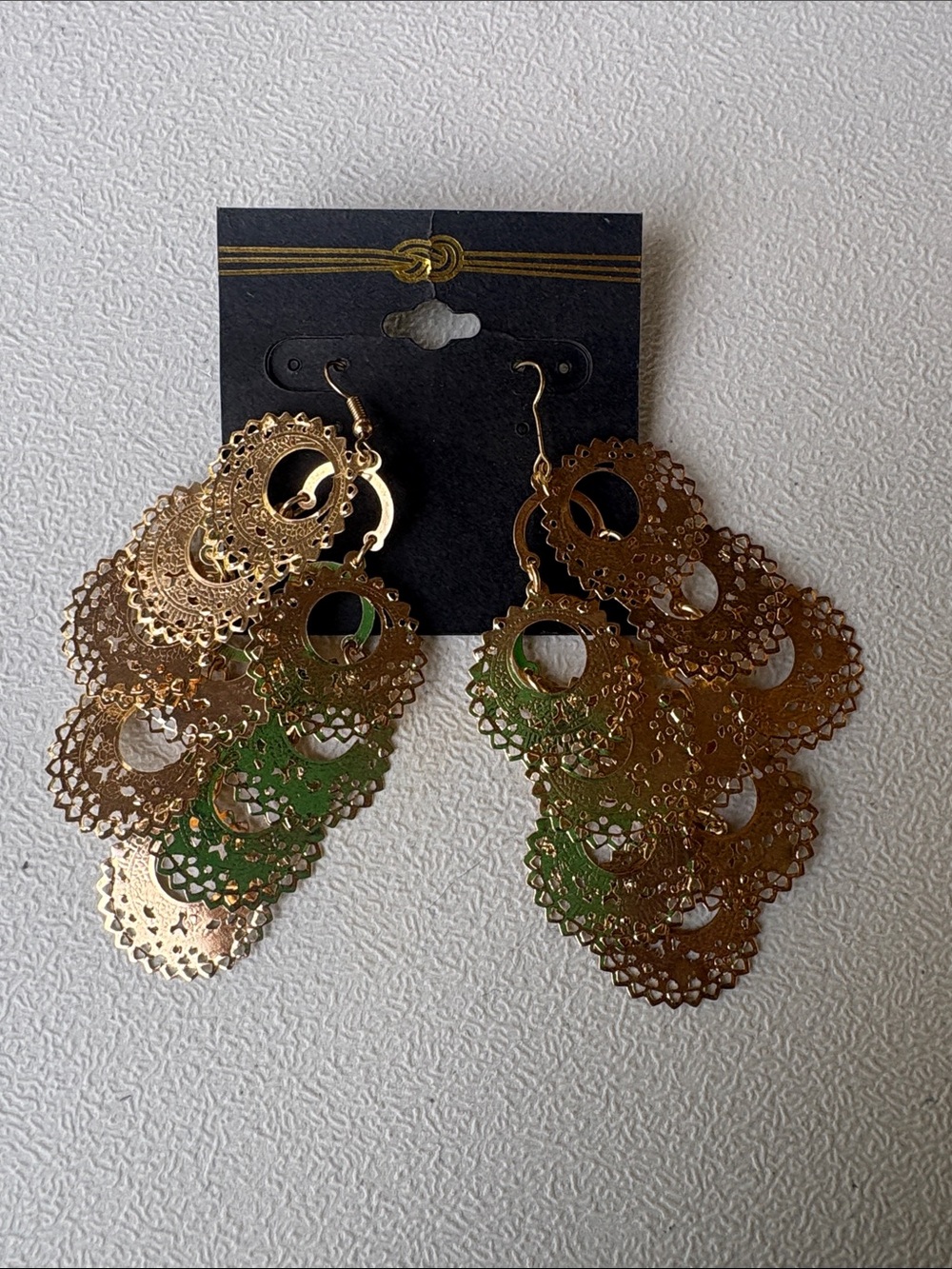 Gold Filigree Cascade Drop Earrings - Women Jewelry